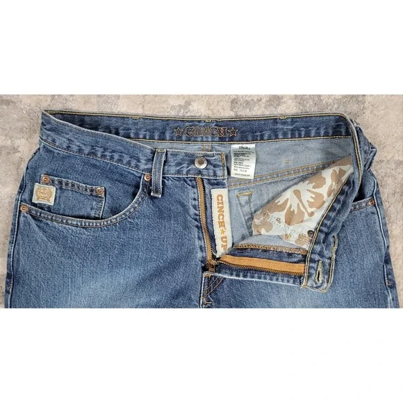 Cinch Up Men's Blue Relaxed Fit Denim Western Rodeo Logo Jeans Sz 33x36 - Picture 5 of 8